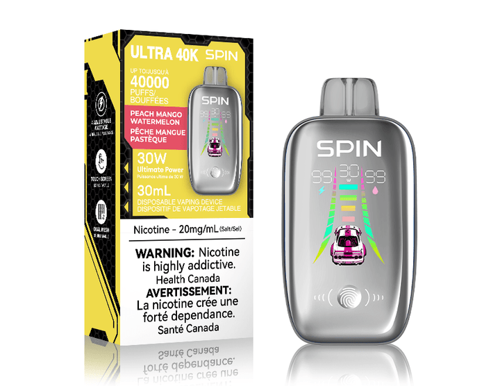 Spin Ultra 40k Disposable Vape - Peach Mango Watermelon 40000 puffs / 20mg Okotoks Vape SuperStore Okotoks Alberta