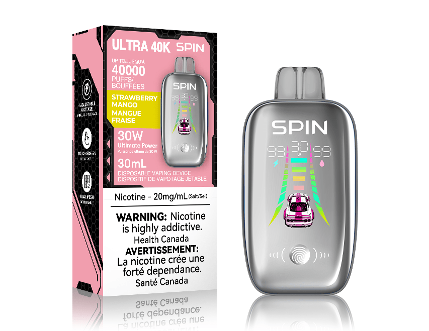 Spin Ultra 40k Disposable Vape - Strawberry Mango 40000 puffs / 20mg Okotoks Vape SuperStore Okotoks Alberta