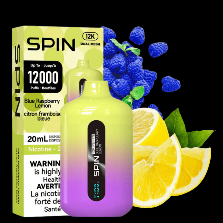 Spin Vape 12,000 Disposable Vape-Blue Raspberry Lemon 20ml / 20mg Okotoks Vape SuperStore Okotoks Alberta