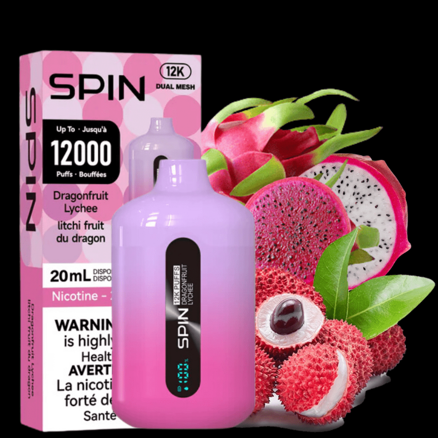 Spin Vape 12,000 Disposable Vape-Dragonfruit Lychee 20ml / 20mg Okotoks Vape SuperStore Okotoks Alberta