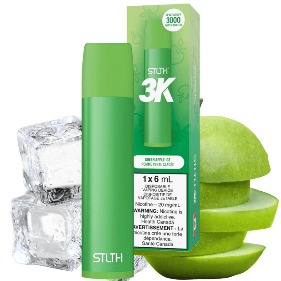 STLTH 3K Disposable Vape Green Apple Ice 20mg / 6ml Okotoks Vape SuperStore Okotoks Alberta