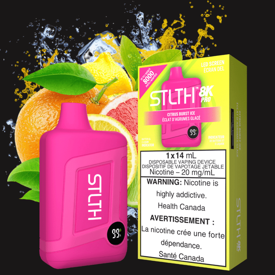 STLTH 8K PRO Disposable Vape-Citrus Burst Ice 20mg Okotoks Vape SuperStore Okotoks Alberta