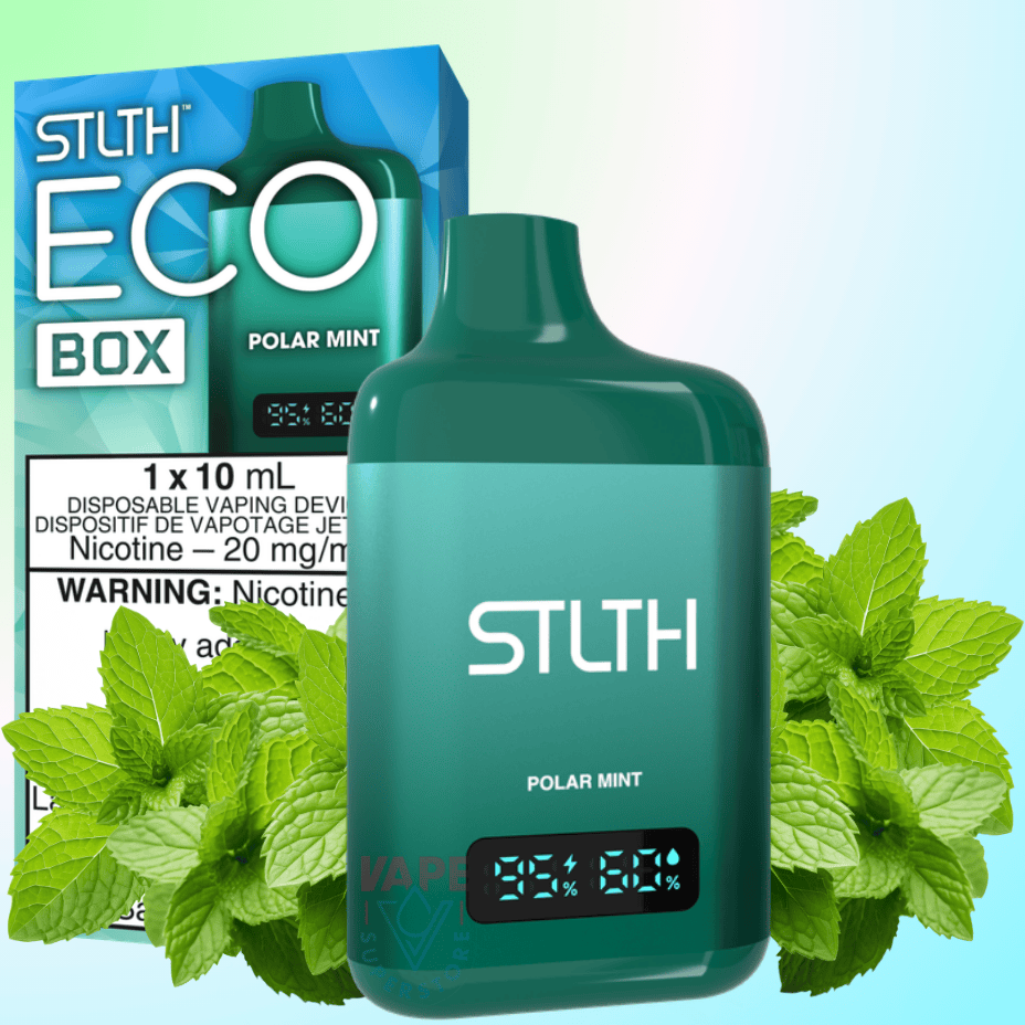 STLTH Eco Box Disposable Vape - Polar Mint 10ml / 20mg Okotoks Vape SuperStore Okotoks Alberta
