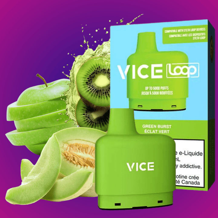 STLTH Loop Vice Pods-Green Burst 20mg / 5000Puffs Okotoks Vape SuperStore Okotoks Alberta