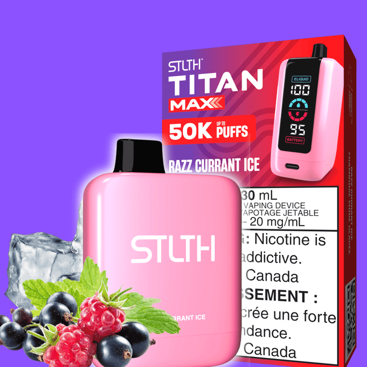 STLTH Titan Max 50k Disposable Vape-Razz Currant Ice 50000 Puffs Okotoks Vape SuperStore Okotoks Alberta