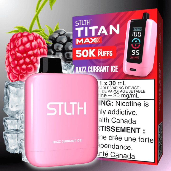 STLTH Titan Max 50k Disposable Vape-Razz Currant Ice 50000 Puffs Okotoks Vape SuperStore Okotoks Alberta