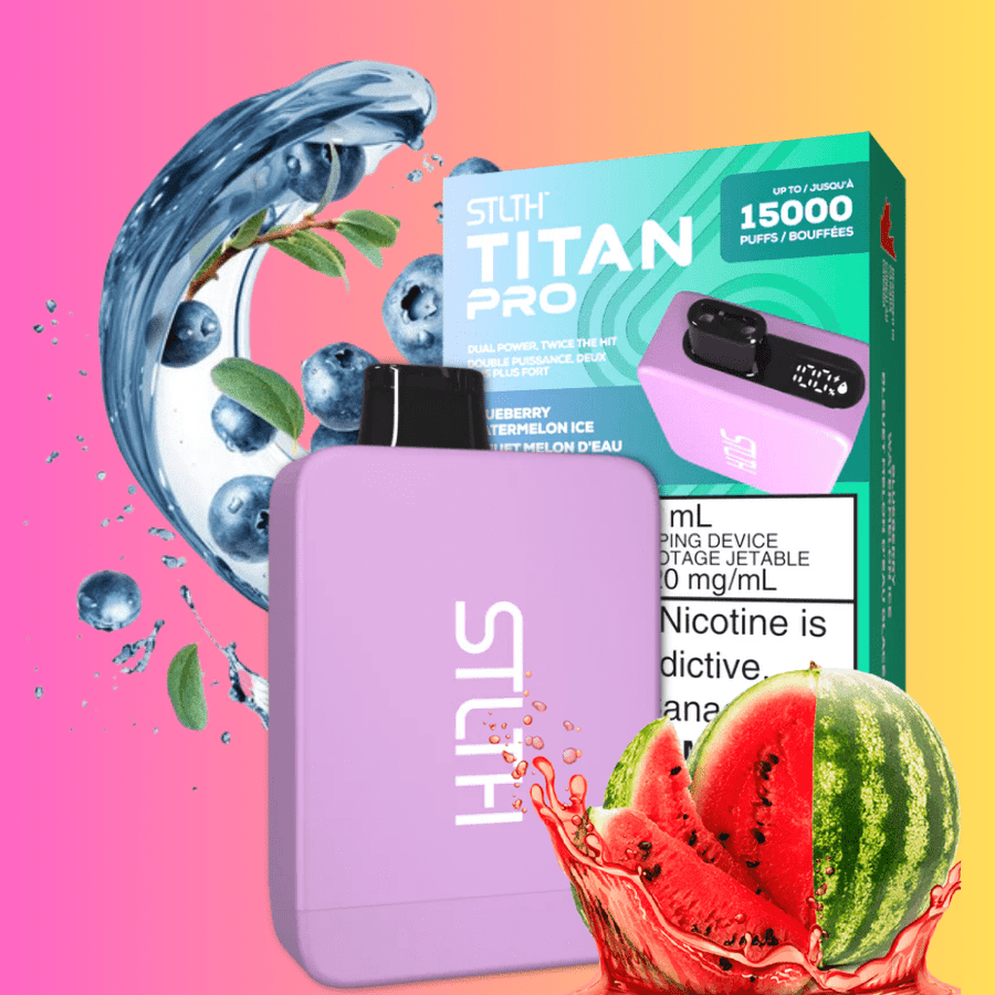 STLTH Titan Pro Disposable Vape-Blueberry Watermelon Ice 20mL / 20mg Okotoks Vape SuperStore Okotoks Alberta