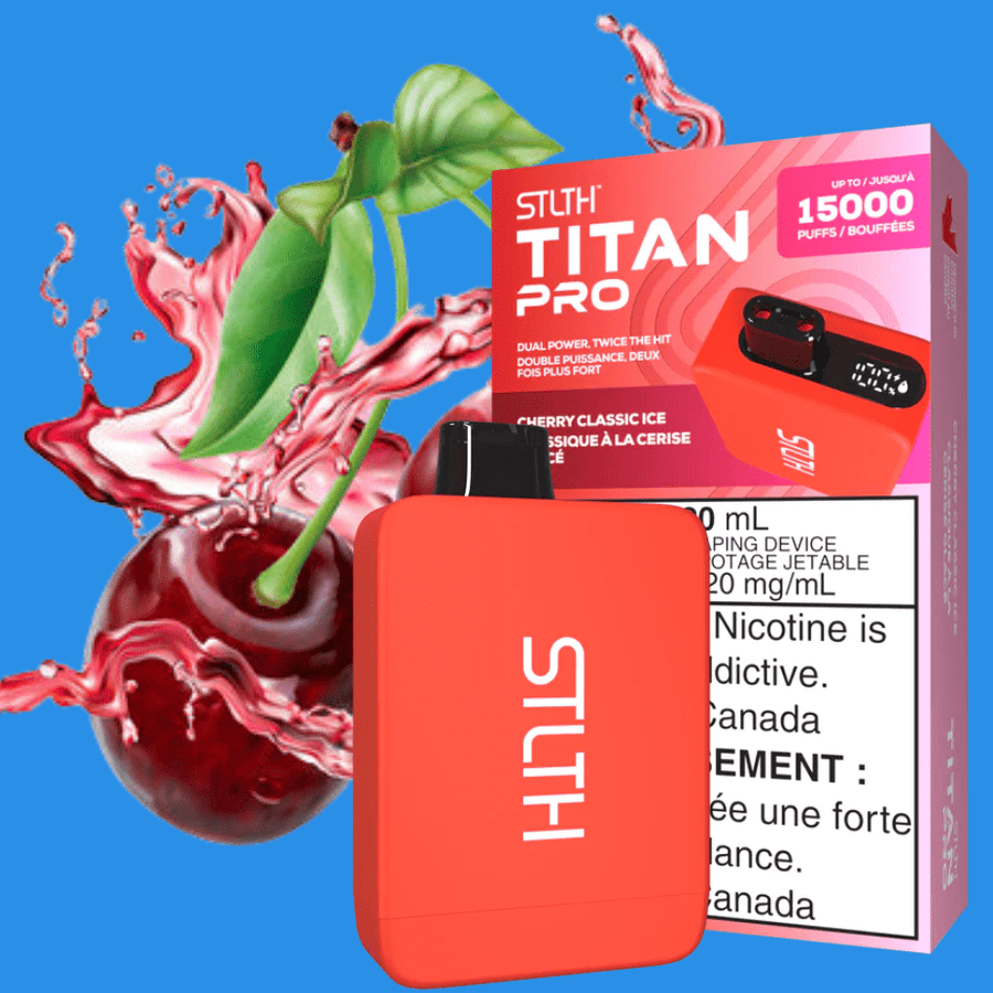 STLTH Titan Pro Disposable Vape-Cherry Classic Ice 20mL / 20mg Okotoks Vape SuperStore Okotoks Alberta