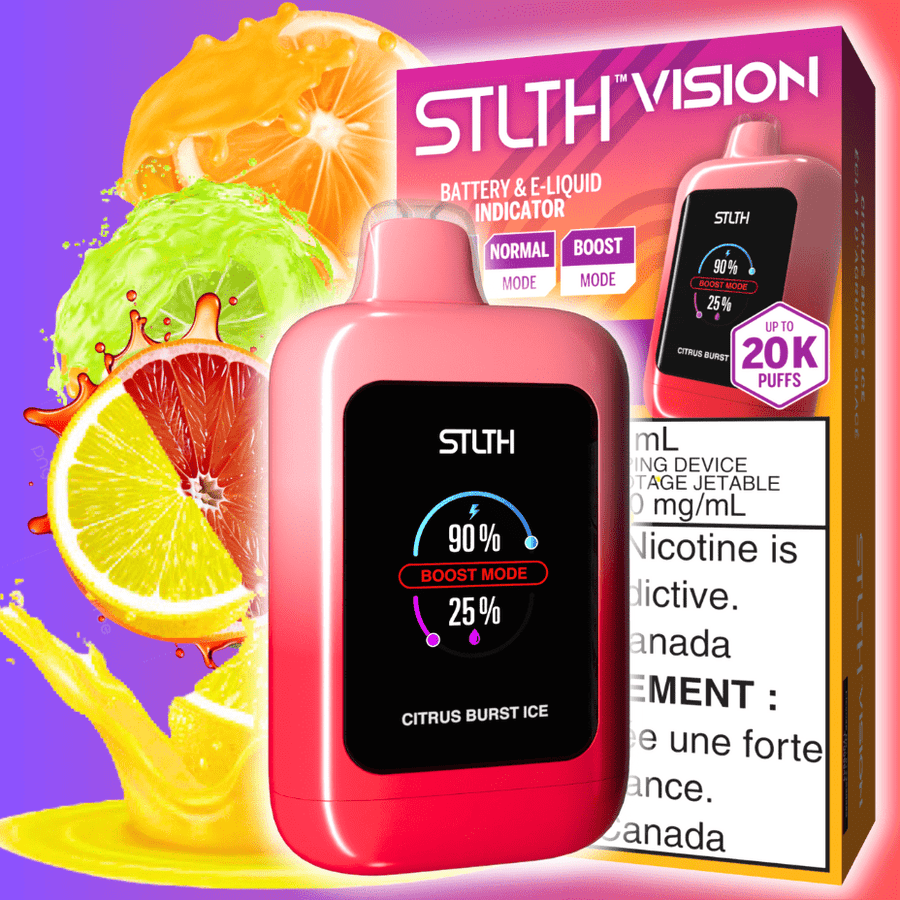 STLTH Vision 20K Disposable Vape - Citrus Burst Ice 20000 Puffs / 20mg Okotoks Vape SuperStore Okotoks Alberta