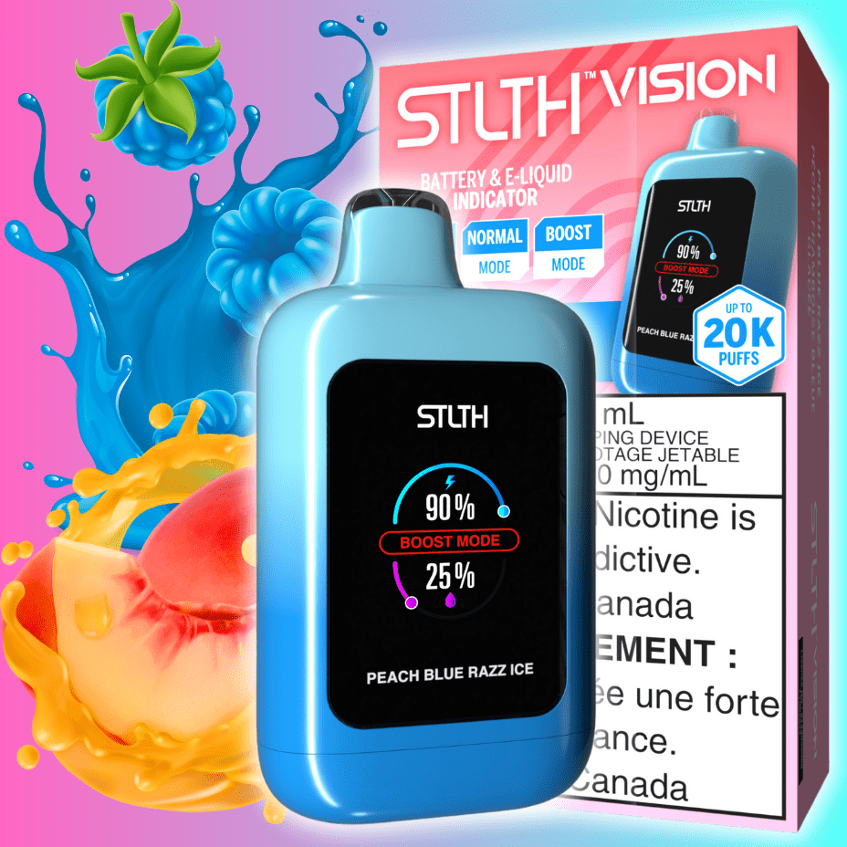 STLTH Vision 20K Disposable Vape - Peach Blue Razz Ice 20000 Puffs / 20mg Okotoks Vape SuperStore Okotoks Alberta