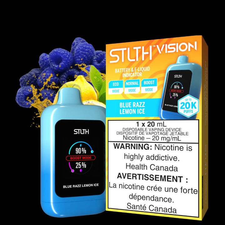 STLTH VISION Disposable Vape - Blue Razz Lemon Ice Okotoks Vape SuperStore Okotoks Alberta