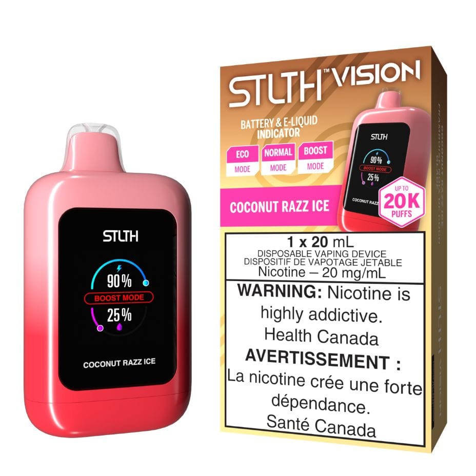 STLTH VISION Disposable Vape - Coconut Razz Ice Okotoks Vape SuperStore Okotoks Alberta