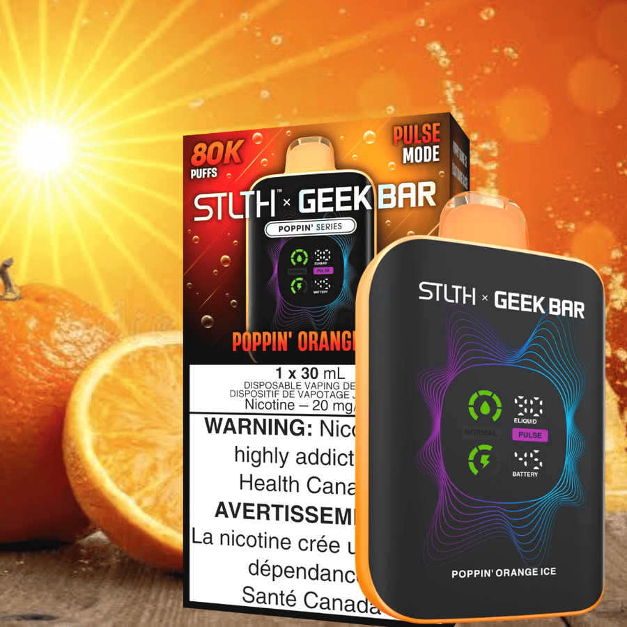 STLTH x Geek Bar 80K Disposable Vape - Poppin' Orange Ice 80000 Puffs / 20mg Okotoks Vape SuperStore Okotoks Alberta