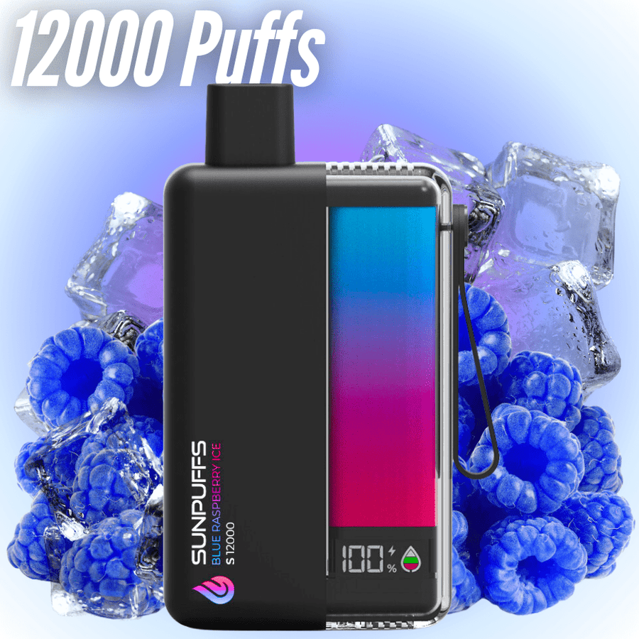 Sunpuffs S12000 Disposable Vape - Blue Raspberry Ice 20mg / 12000 Puffs Okotoks Vape SuperStore Okotoks Alberta