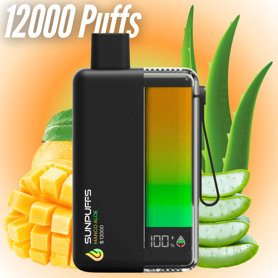 Sunpuffs S12000 Disposable Vape - Mango Aloe 20mg / 12000 Puffs Okotoks Vape SuperStore Okotoks Alberta