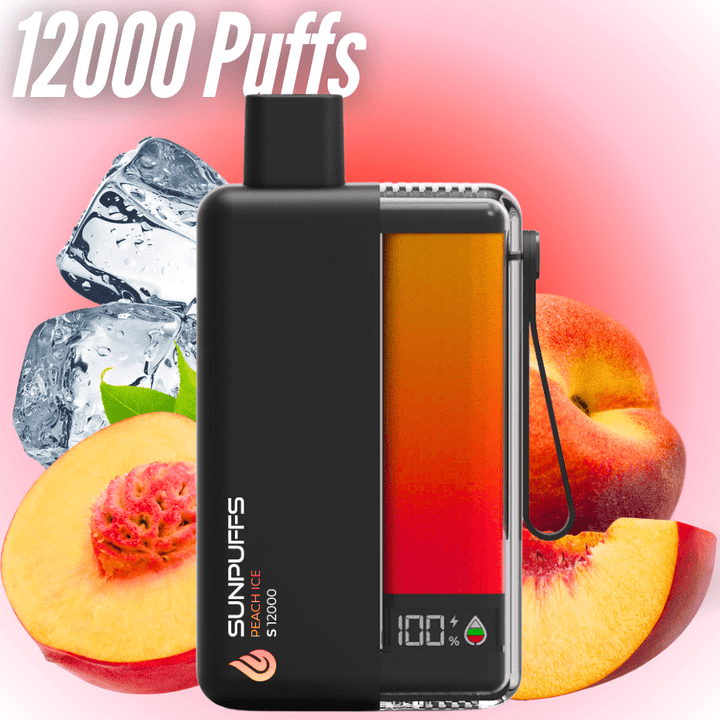 Sunpuffs S12000 Disposable Vape - Peach Ice 20mg / 12000 Okotoks Vape SuperStore Okotoks Alberta