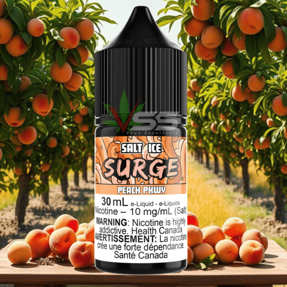 Surge E-Liquid-Peach PKWY Ice Salt 30ml 10mg Okotoks Vape SuperStore Okotoks Alberta