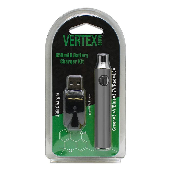 Vertex 510 Battery w/ Adjustable Voltage-650mAh Silver Okotoks Vape SuperStore Okotoks Alberta