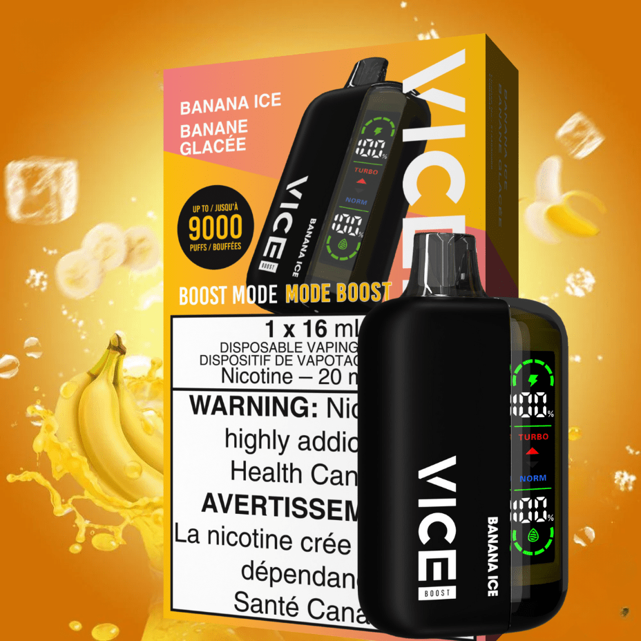 Vice Boost Disposable Vape-Banana Ice 9000 Puffs / 20mg Okotoks Vape SuperStore Okotoks Alberta