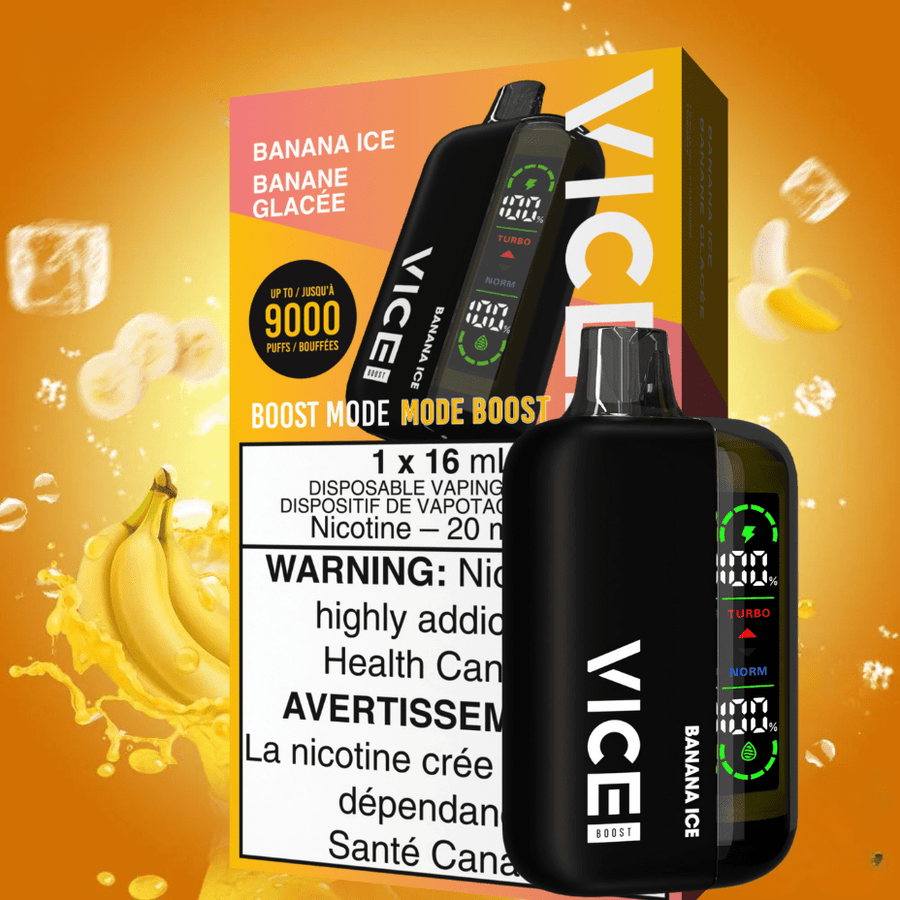 Vice Boost Disposable Vape-Banana Ice 9000 Puffs / 20mg Okotoks Vape SuperStore Okotoks Alberta