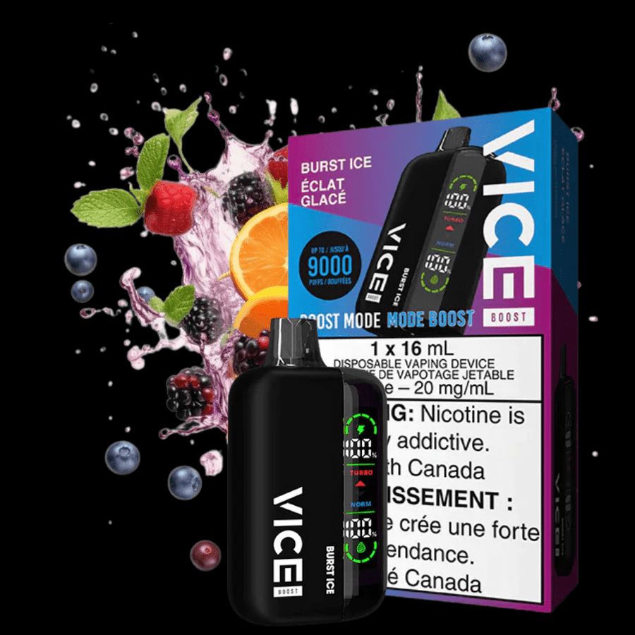 Vice Boost Disposable Vape-Burst Ice 9000 Puffs / 20mg Okotoks Vape SuperStore Okotoks Alberta