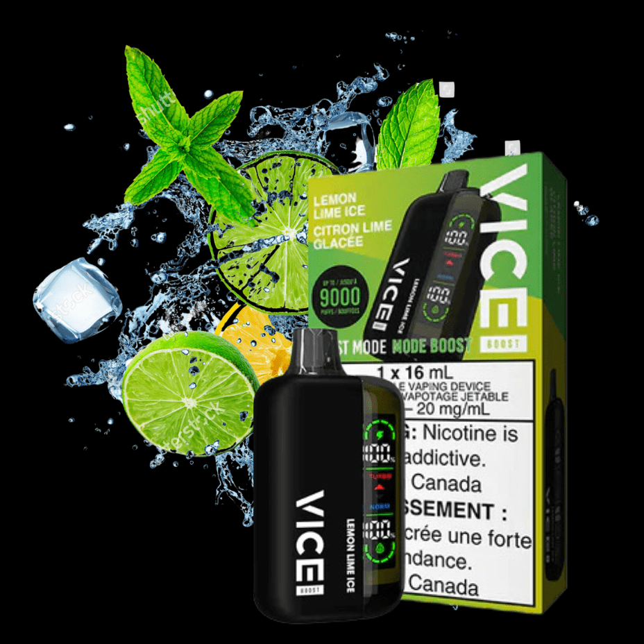 Vice Boost Disposable Vape-Lemon Lime Ice 9000 Puffs / 20mg Okotoks Vape SuperStore Okotoks Alberta