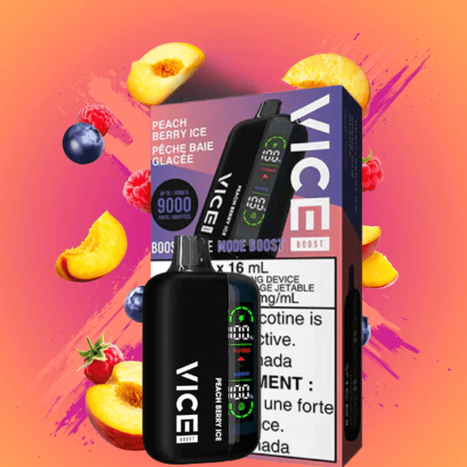 Vice Boost Disposable Vape-Peach Berry 9000 Puffs / 20mg Okotoks Vape SuperStore Okotoks Alberta