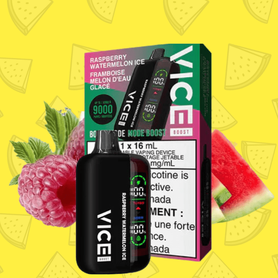 Vice Boost Disposable Vape-Raspberry Watermelon Ice 9000 Puffs / 20mg Okotoks Vape SuperStore Okotoks Alberta