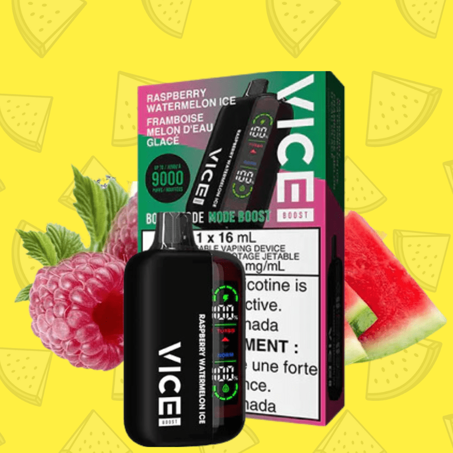 Vice Boost Disposable Vape-Raspberry Watermelon Ice 9000 Puffs / 20mg Okotoks Vape SuperStore Okotoks Alberta