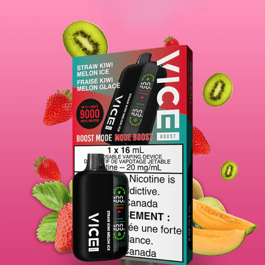 Vice Boost Disposable Vape-Strawberry Kiwi Melon Ice 9000 Puffs / 20mg Okotoks Vape SuperStore Okotoks Alberta