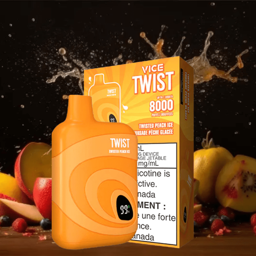 Vice Twist 8000 Disposable Vape-Peach Ice 8000 Puffs / 20mg Okotoks Vape SuperStore Okotoks Alberta