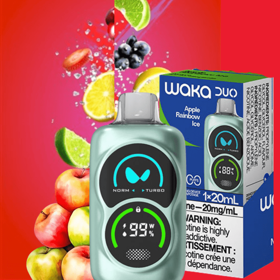 WAKA Duo 28000 Disposable Vape-Apple Rainbow 28000 Puffs / 20mg Okotoks Vape SuperStore Okotoks Alberta