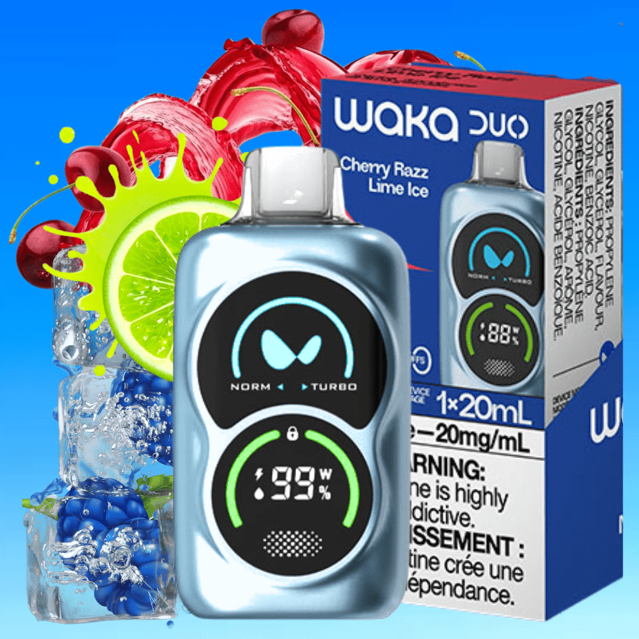 WAKA Duo 28000 Disposable Vape-Cherry Razz 28000 Puffs / 20mg Okotoks Vape SuperStore Okotoks Alberta