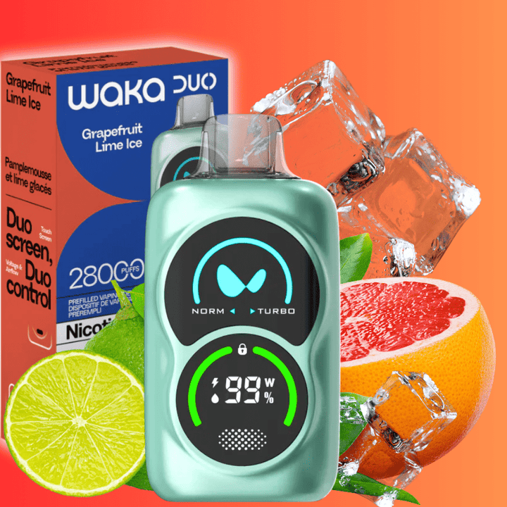 WAKA Duo 28000 Disposable Vape - Grapefruit Lime Ice 25000 Puffs / 20mg Okotoks Vape SuperStore Okotoks Alberta