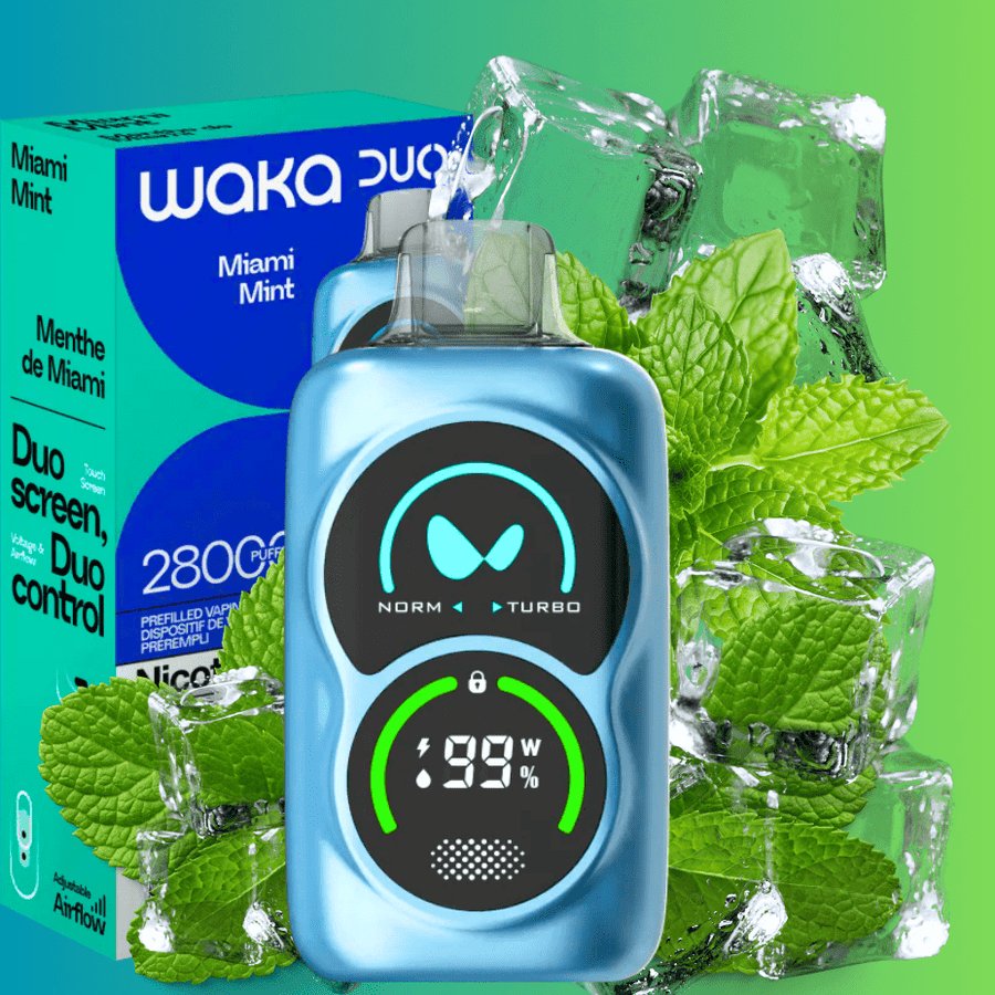 WAKA Duo 28000 Disposable Vape - Miami Mint 28000 Puffs / 20mg Okotoks Vape SuperStore Okotoks Alberta