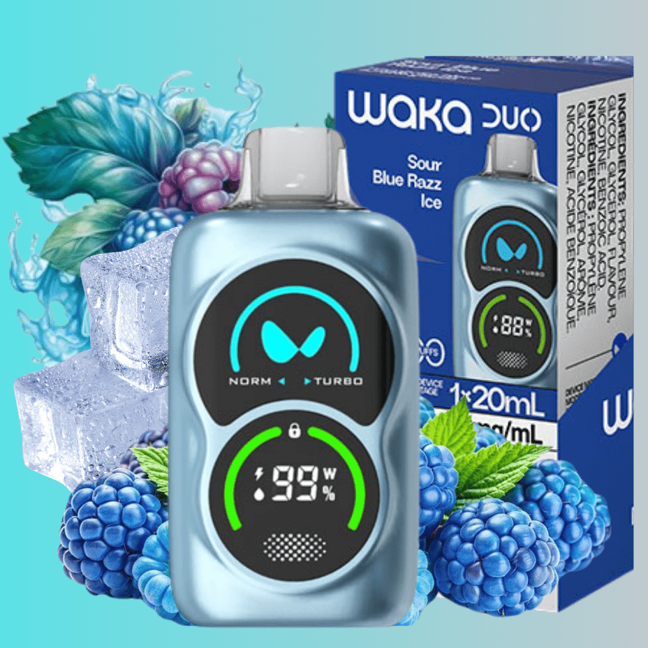 WAKA Duo 28000 Disposable Vape-Sour Blue 28000 Puffs / 20mg Okotoks Vape SuperStore Okotoks Alberta