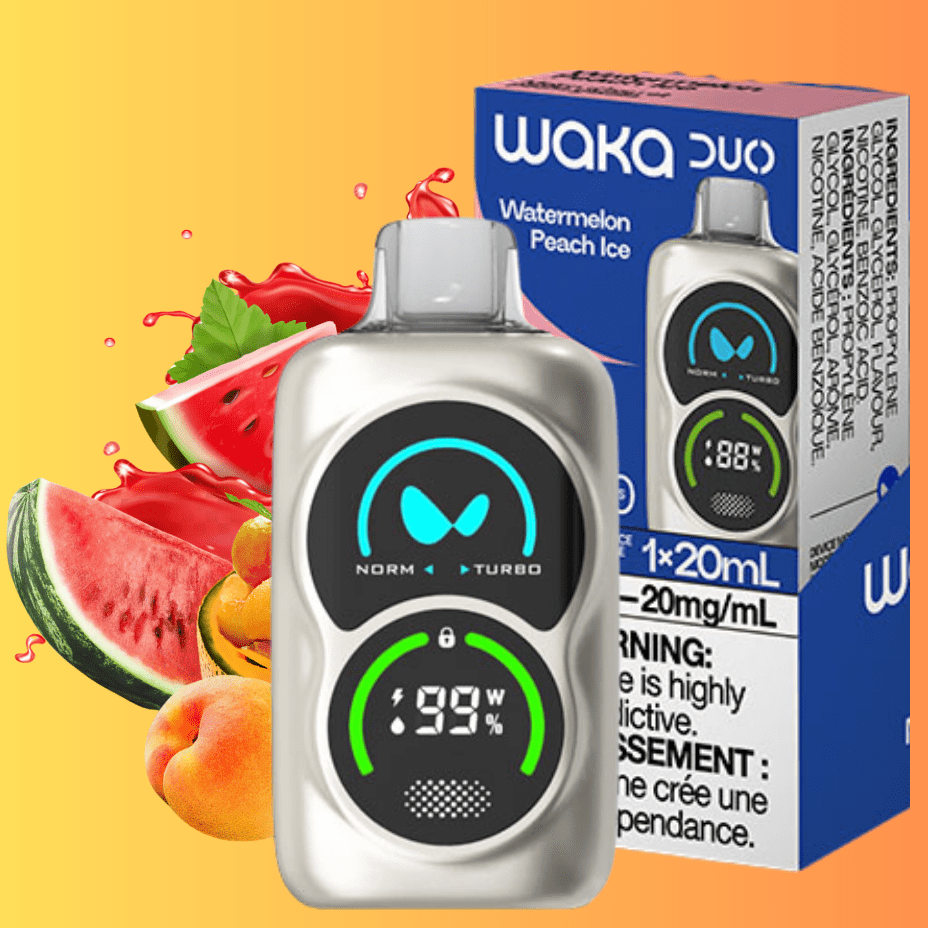 WAKA Duo 28000 Disposable Vape-Watermelon Peach 28000 Puffs / 20mg Okotoks Vape SuperStore Okotoks Alberta