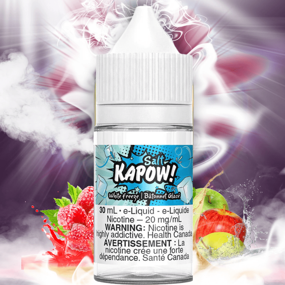 White Freeze Salt by Kapow E-liquid Okotoks Vape SuperStore Okotoks Alberta