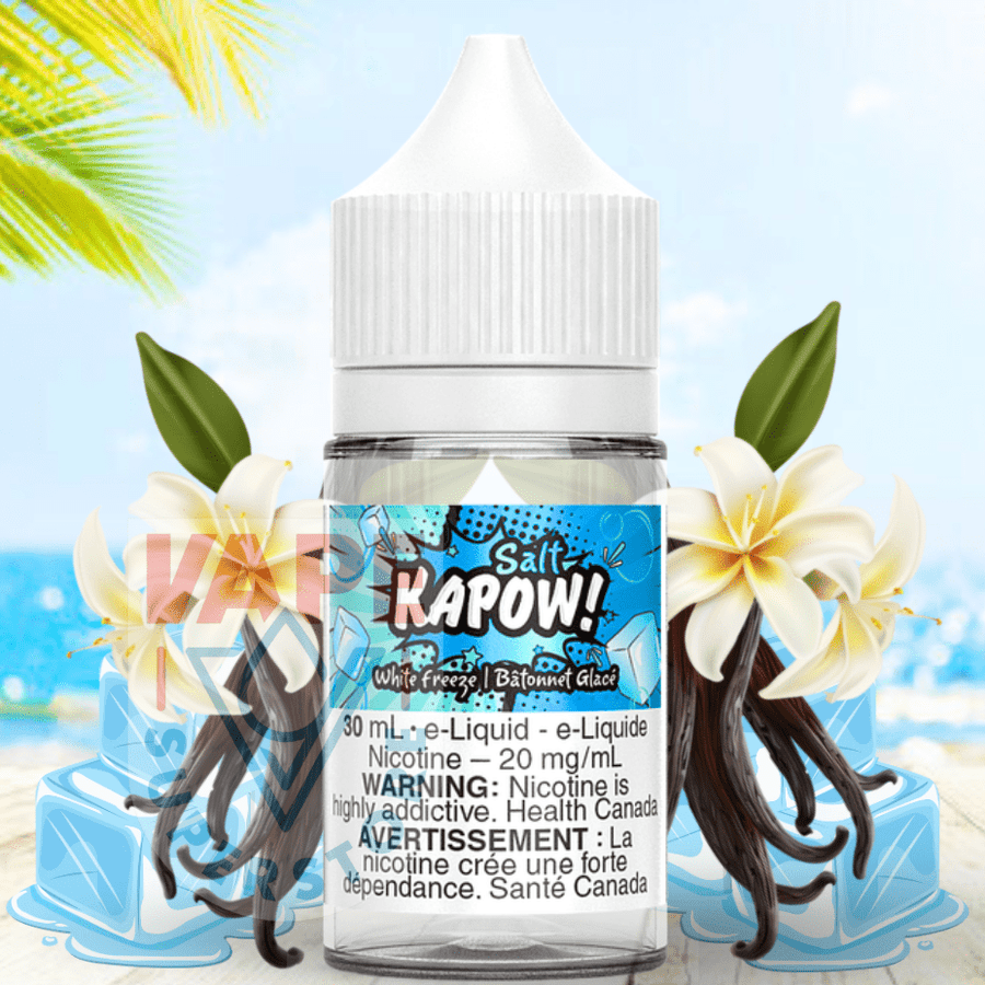 White Freeze Salt by Kapow E-liquid Okotoks Vape SuperStore Okotoks Alberta